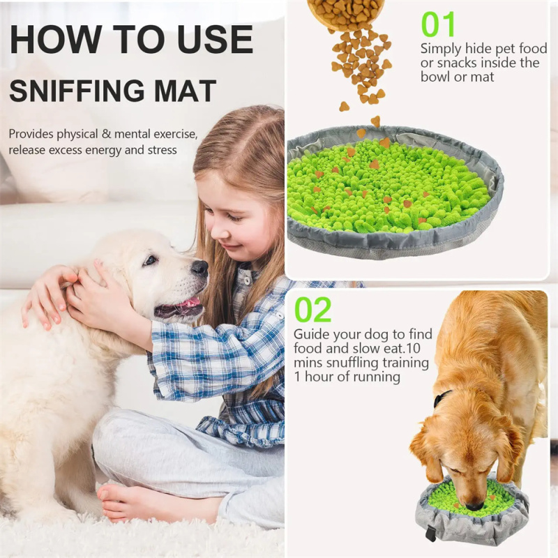 Wholesale Stress Relief Durable Green Snuffle Mat for Dogs with Anti-Slip Designs for Foraging Skill